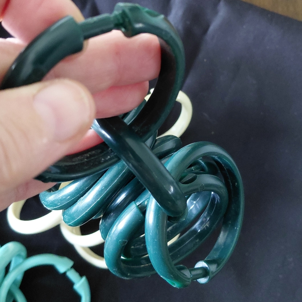Shower Curtain Rings Pick One Set... Teal, Burgundy, Cream N Green - Picture 6 of 6